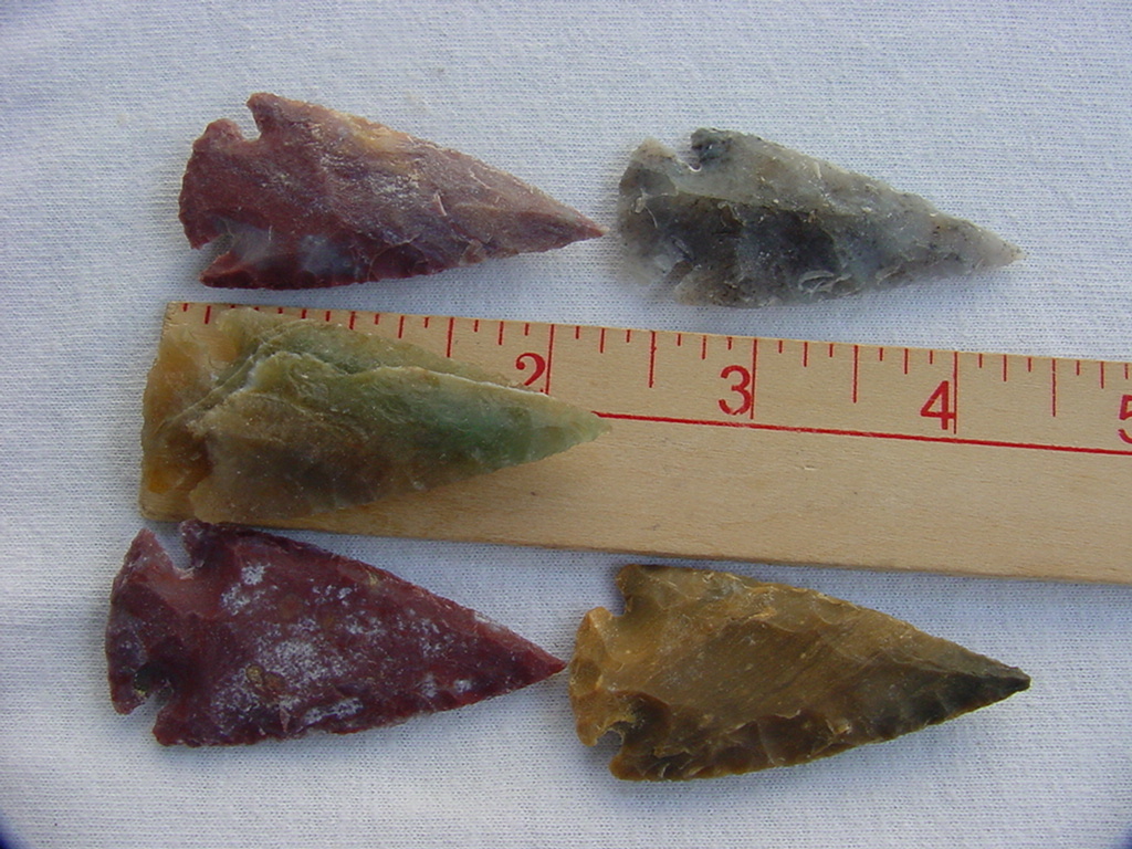 5 reproduction arrowheads 2 1/4 inch jasper arrow heads adc92wb